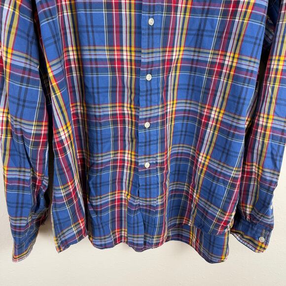 Vintage 90s Ralph Lauren Men Plaid Button Down Shirt XL Plaid Preppy Classic Fit - Picture 3 of 7